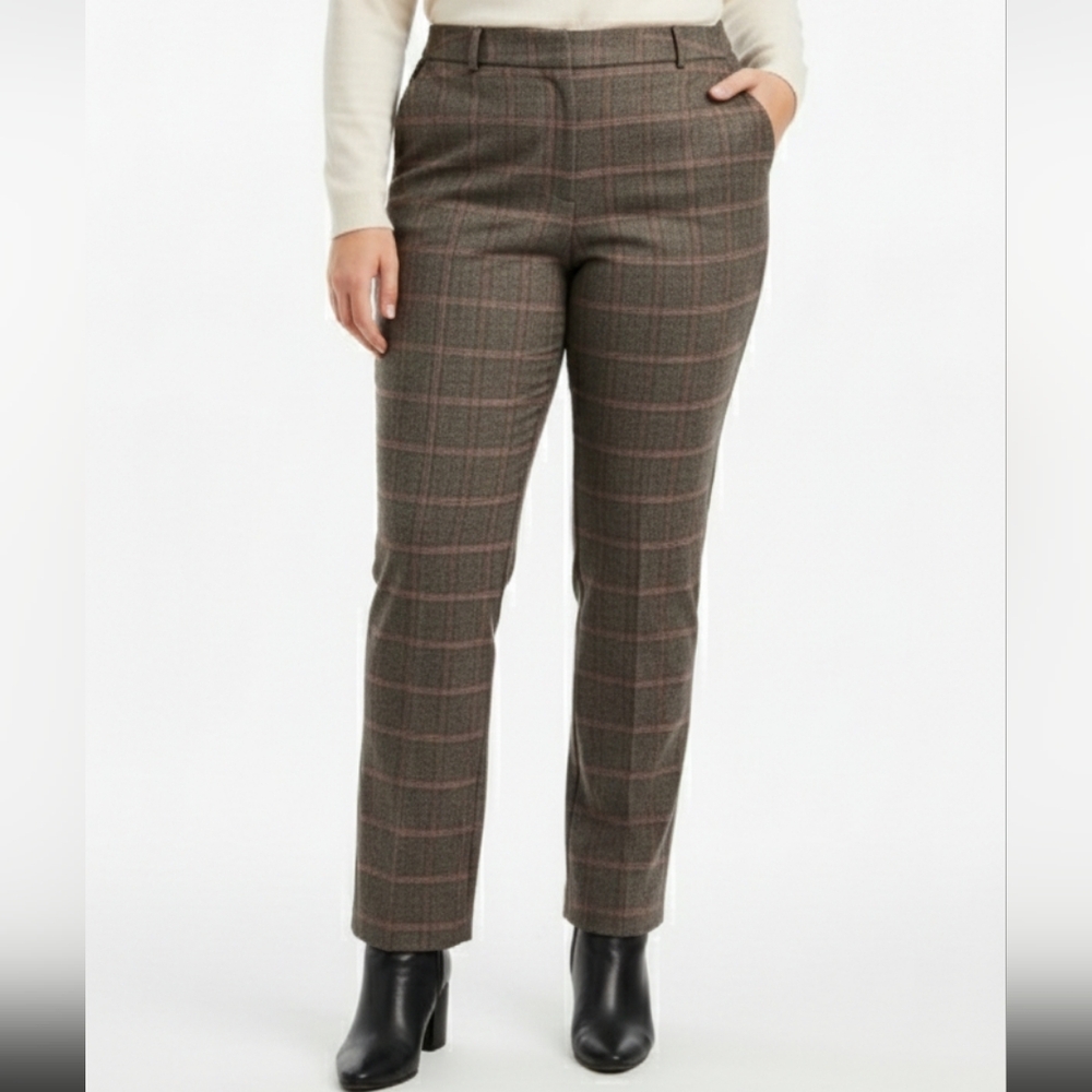 Amanda & Chelsea Brown Checkered Trousers 14